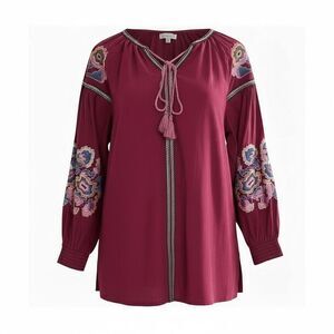 Velzera Embroidered Peasant Top 